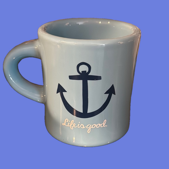 Life Is Good Other - Life is Good Blue Anchor Mug